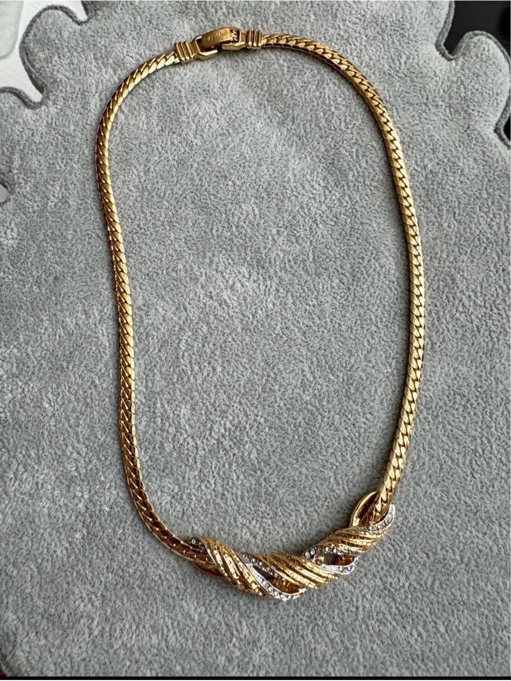 Vintage Pierre Balmain Gold Tone Crystal Necklace